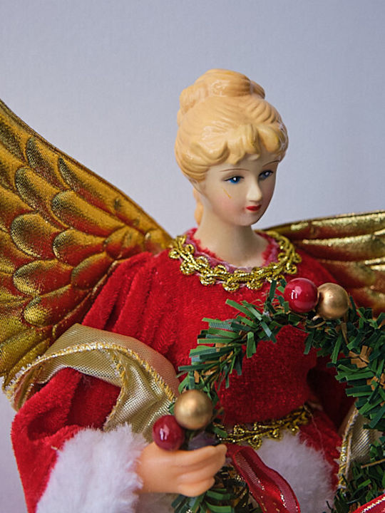 Christmas Decoration Snow Queen Tree Topper Red Gold 30cm