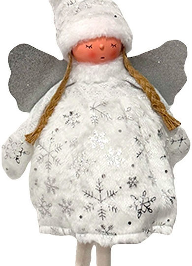 Păpușă Elf De Decor Tematic În Costum De Înger Albă 65 Cm