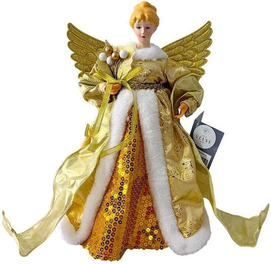 Decorațiune De Crăciun Regina Zăpezii Vârf De Brad Auriu 30cm