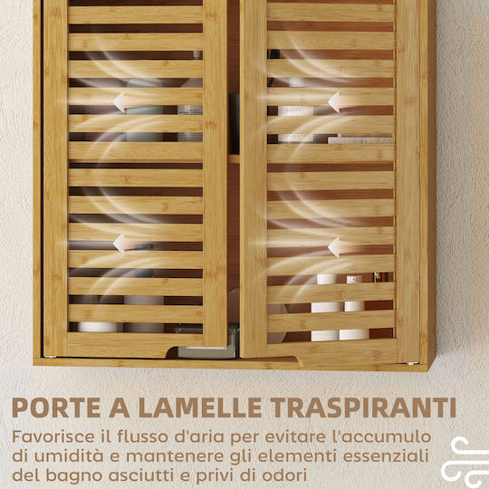 HomCom Oglindă de Baie cu Raft & Dulap 60x20cm