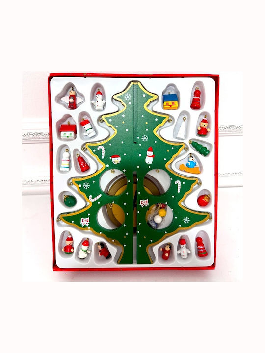 Decoratiune De Crăciun DIY Miniatură Brad De Crăciun Globuri 25 X 20 Cm Verde
