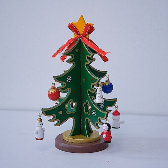 Christmas Decoration Musical Tree-shaped Box Miniature Baubles Green 25 X 11cm Velve