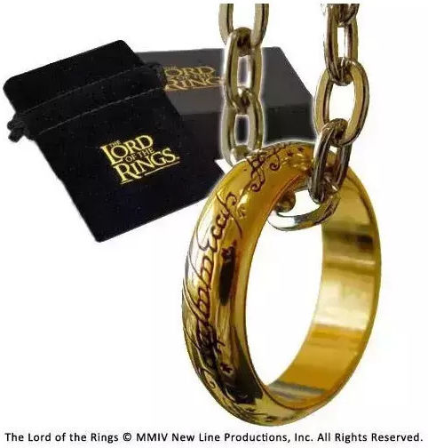 The Noble Collection Lord of the Rings One Ring Gold Plated Hanging Replica