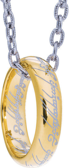 The Noble Collection Lord of the Rings: Der Eine Ring vergoldete Halskette aus Sterlingsilber Replik Artikel Länge 50,8 cm