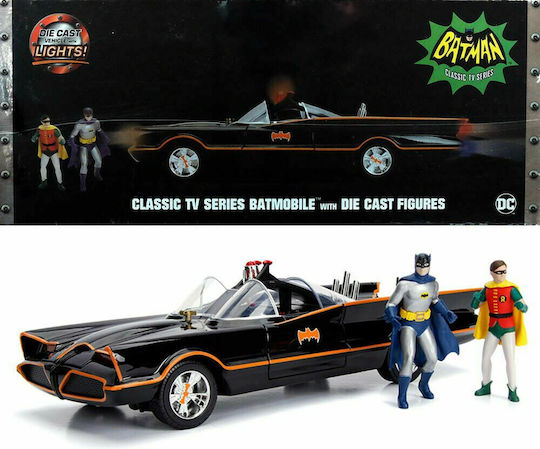 Jada Toys DC Comics Batmobile Classic TV Series Batmobile Replica Vehicle in Scale 1:18 3 Pieces