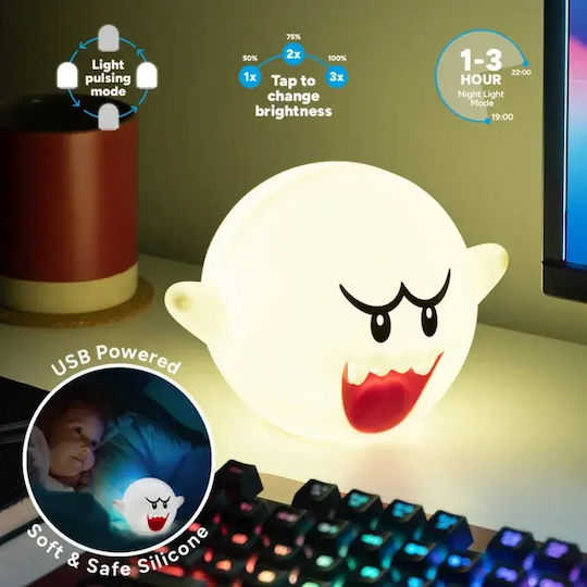 Paladone Squishyglo Super Mario Boo Silicone Light Rechargeable Pp13137nn