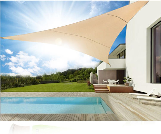 Green Blue Triangle Shade Sail Beige 3.6m 160gr/m²