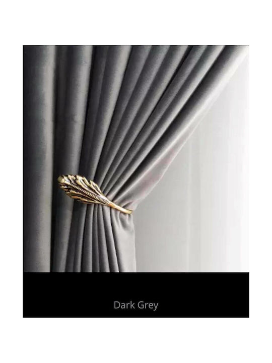 My Home Luxury Curtain With Pencil Pleat Gray 280x270cm