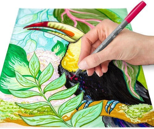 Staedtler Multiink Pigment Arts Πινέλο Σετ 6 Τεμαχίων Κόκκινα & Ροζ Λιανική