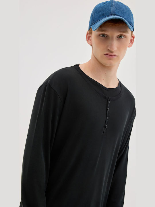 Langarmbluse Black