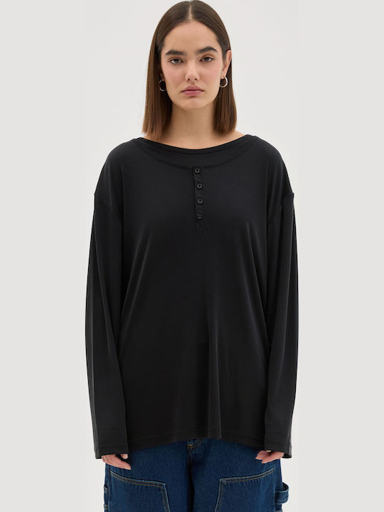 Langarmbluse Black