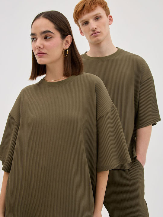 Men's Short Sleeve Khaki Blouse