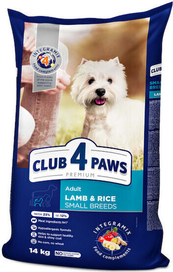 Club 4 Paws 2kg Trockenfutter für erwachsene Hunde kleiner Rassen mit Lamm und Reis