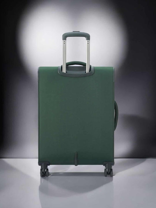 Securitech Fabric Suitcases Vanguard Green With 4 Wheels Set Of 3 Pieces