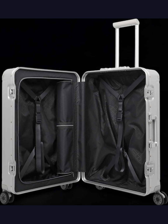 Travelite Μεσαία Βαλίτσα Ταξιδίου Σκληρή Ασημί με 4 Ρόδες Ύψους 67εκ.