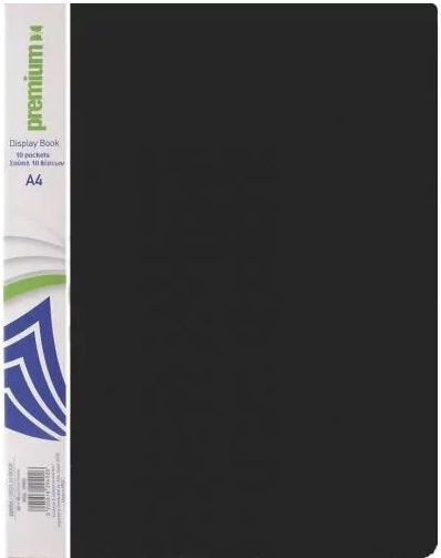 A&G Paper Clipboard Flexible with 10 plastic sleeves Slides for Paper A4 Black 1pcs
