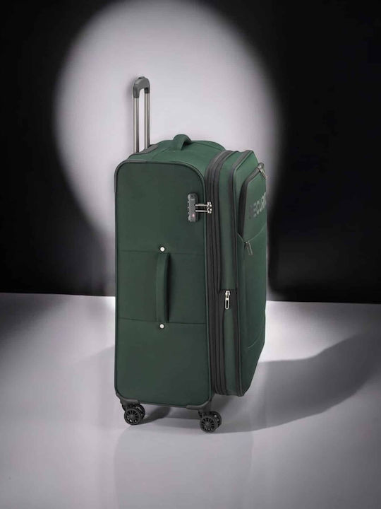 Securitech Fabric Suitcases Vanguard Green With 4 Wheels Set Of 3 Pieces