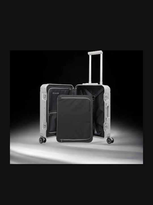 Travelite Travel Suitcase Cabin Hard Silver with 4 Wheels Height 55cm