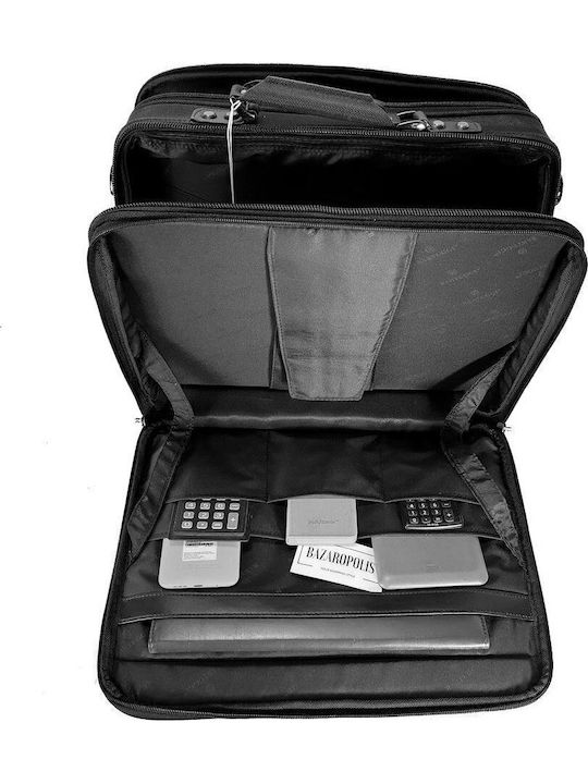 Bartuggi 008-304 Valiză De Călătorie De Cabină Dură Neagră Cu 2 Roți Înălțime 41 Cm