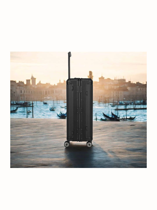 Travelite Next Μεγάλη Βαλίτσα Ταξιδίου Σκληρή Μαύρη με 4 Ρόδες Ύψους 77εκ.