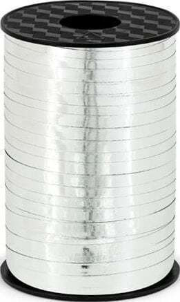 Party Deco Metallic Silver Plastic Ribbon Universal 5 Mm