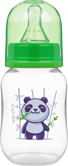 Akuku Panda Sticlă Pentru Copii Din Silicon Verde 125ml