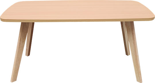 Rectangular Central Coffee Table Komela Made of Solid Wood Natural Shade W100xD48xH45cm
