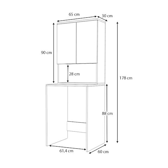 Megapap Cozen Cabinet de baie Mobilier pentru baie L65xA60xÎ178cm Nucă