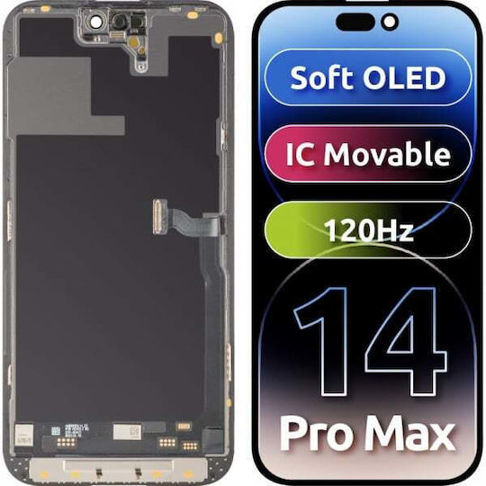 Mp Lcd Display Module Apple Iphone 14 Pro Max Soft Oled Ic Movable 120hz Fhd Version Black