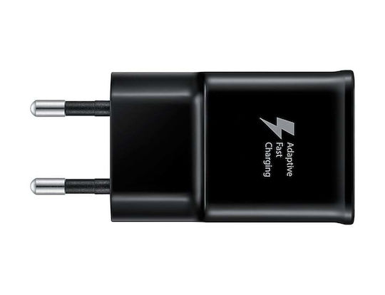 Samsung Φορτιστής με Θύρα USB-A και Καλώδιο USB-C 15W Μαύρος (EP-TA20EBE+EP-DG950CBE Bulk)