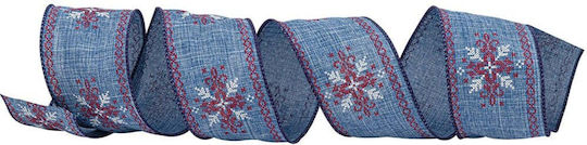 Lianos Christmas Ribbon Blue 1000cm 5pcs