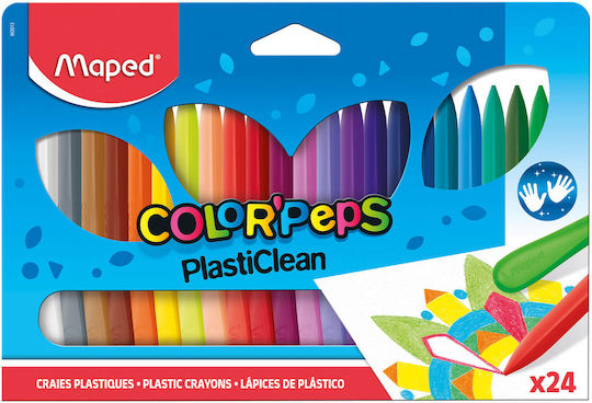 Maped Color Peps Plasticlean Σετ Κηρομπογιές 24τμχ