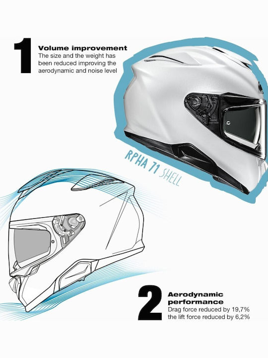 HJC R-PHA 72 Value MC21 Каска за мотор Full Face ECE 22.06 1450 гр с Pinlock и Sunvisor