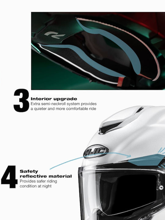 HJC R-PHA 72 Ernem MC1SF Motorcycle Helmet Full Face ECE 22.06 1450gr with Pinlock and Sun Visor