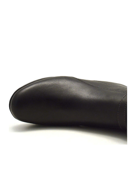 Leder Stiefeletten Damen Schwarz