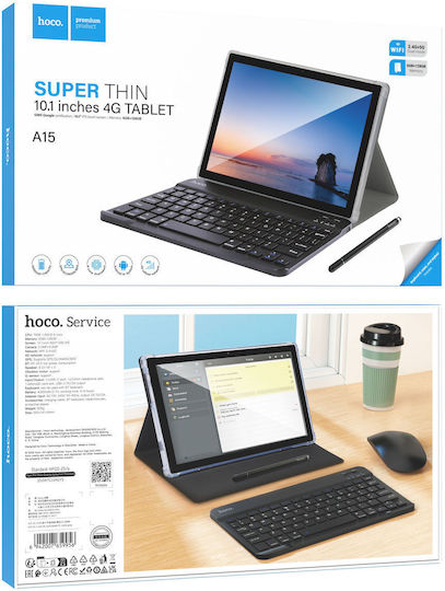 Hoco A15 4G 10.1" Tablet (6GB/128GB) Γκρι