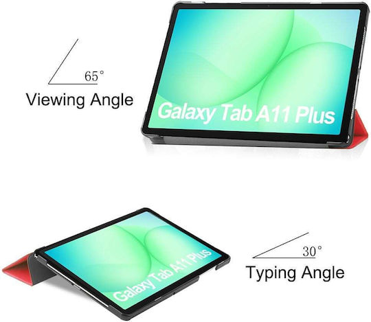 Techsuit Foldpro Husă Tip Carte Rotativă Roșie (Samsung Galaxy Tab A11 Plus, A9 Plus)
