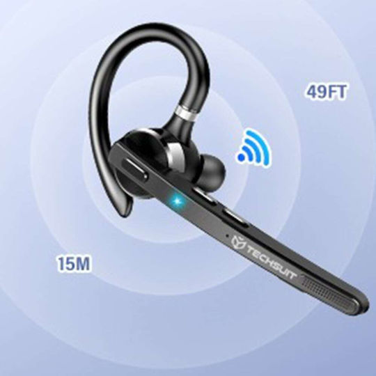 Techsuit TalkZen G9 In-ear Bluetooth Handsfree Ακουστικό με Θήκη Φόρτισης Μαύρο