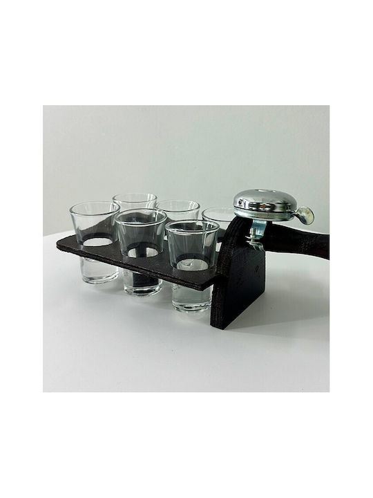 Velve Set de pahare din Sticlă în Culoarea Maro 30ml 6buc