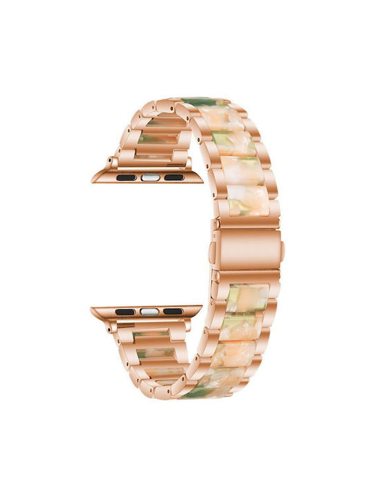 Metallisches Tragbare Bänder Rose Gold Grün für Apple Watch 42 44 45 46 49mm