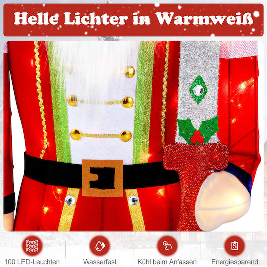 Costway XXL Christmas Decorative Nutcracker Figure 157 Cm 100 LED Lights Cm25117de