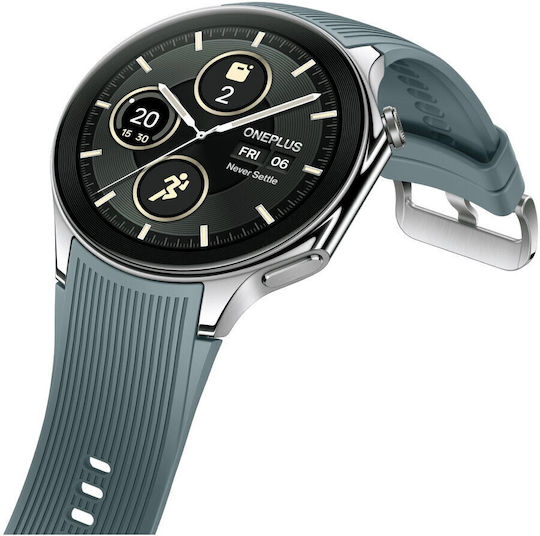 OnePlus Watch 2 Stainless Steel 47mm Waterproof with Heart Rate Monitor (Radiant Steel)