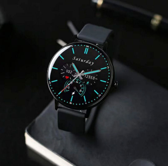 Xoxo Idealstore Brățară Fitness Smartwatch Ecran Tactil Complet Ips Apeluri Bluetooth Notificări Monitorizare Ritm Cardiac Oxigen în Sânge Somn Muzică Ip67 Multi-sport Asistent Vocal Android-ios Baterie de Lungă Durată Ediția Neagră