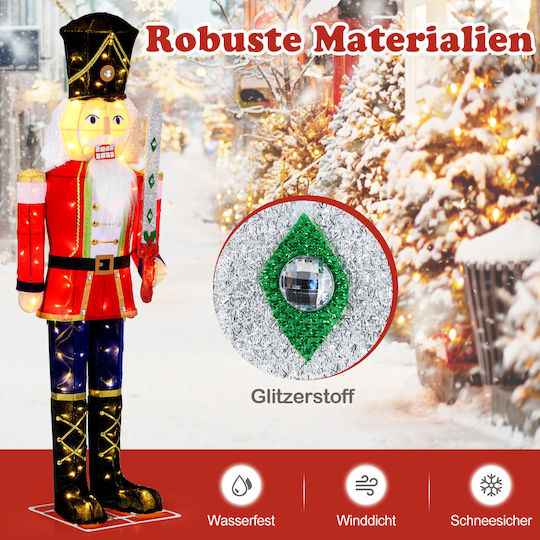 Costway XXL Christmas Decorative Nutcracker Figure 157 Cm 100 LED Lights Cm25117de