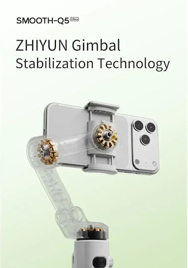 Zhiyun Smooth Q5 Ultra Standard Phone Gimbal with 3 Axis Stabilization and 13.5 Operating Hours Gray