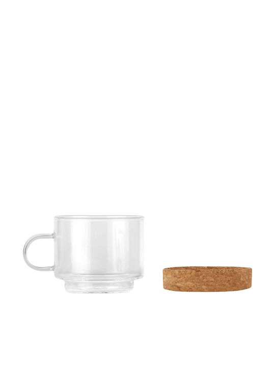 Vialli Design Set of Cups Coffee Glass Brown 220ml 2pcs