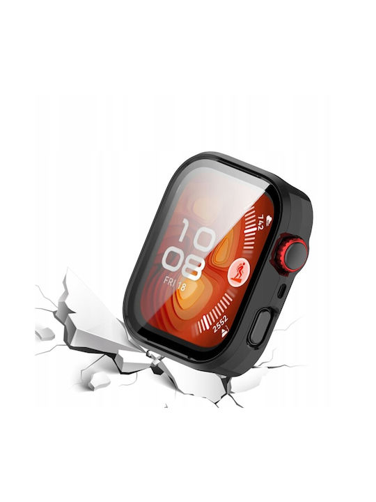 Techsuit Defense360 Pro Plastikhülle mit Glas in Schwarz Farbe für Huawei Watch Fit 4