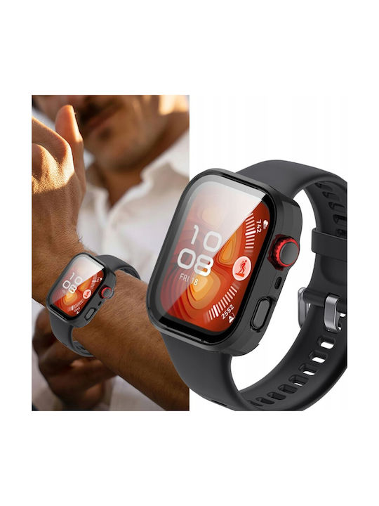 Techsuit Defense360 Pro Plastikhülle mit Glas in Schwarz Farbe für Huawei Watch Fit 4