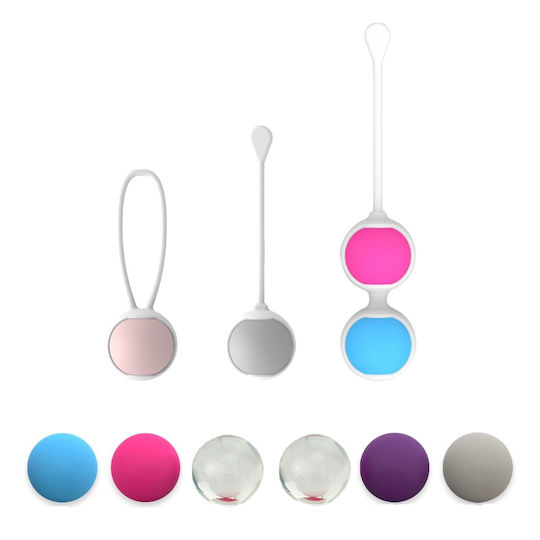 Invincio Tratament Incontinență Urinară Set Exerciții Kegel Stimulator Pelvic 3 Suporturi 6 Bile Colorate Diferite 15 Exerciții Diferite Silicon Medical