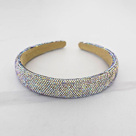 Medelina Puffy Headband Inlaid Stones Multicolor
